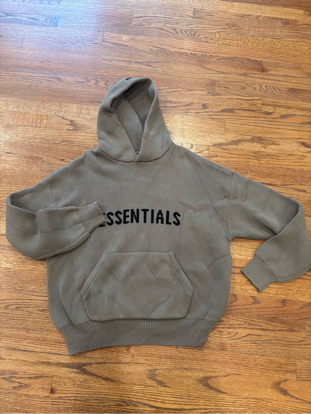 Fear of God ESSENTIALS Olive Green Knit Hoodie